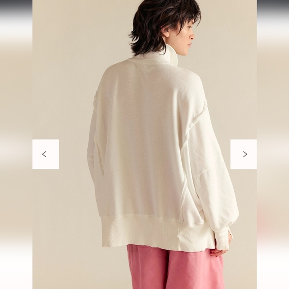 NWT Free People Camden Henley Optic White Size Medium - Picture 2 of 8